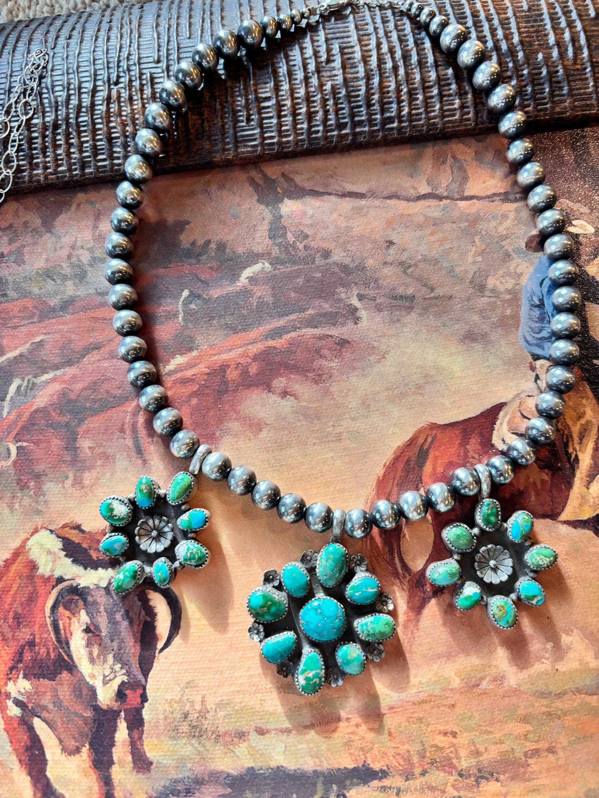 Sonoran Mountain and Emerald Valley Cluster Necklace