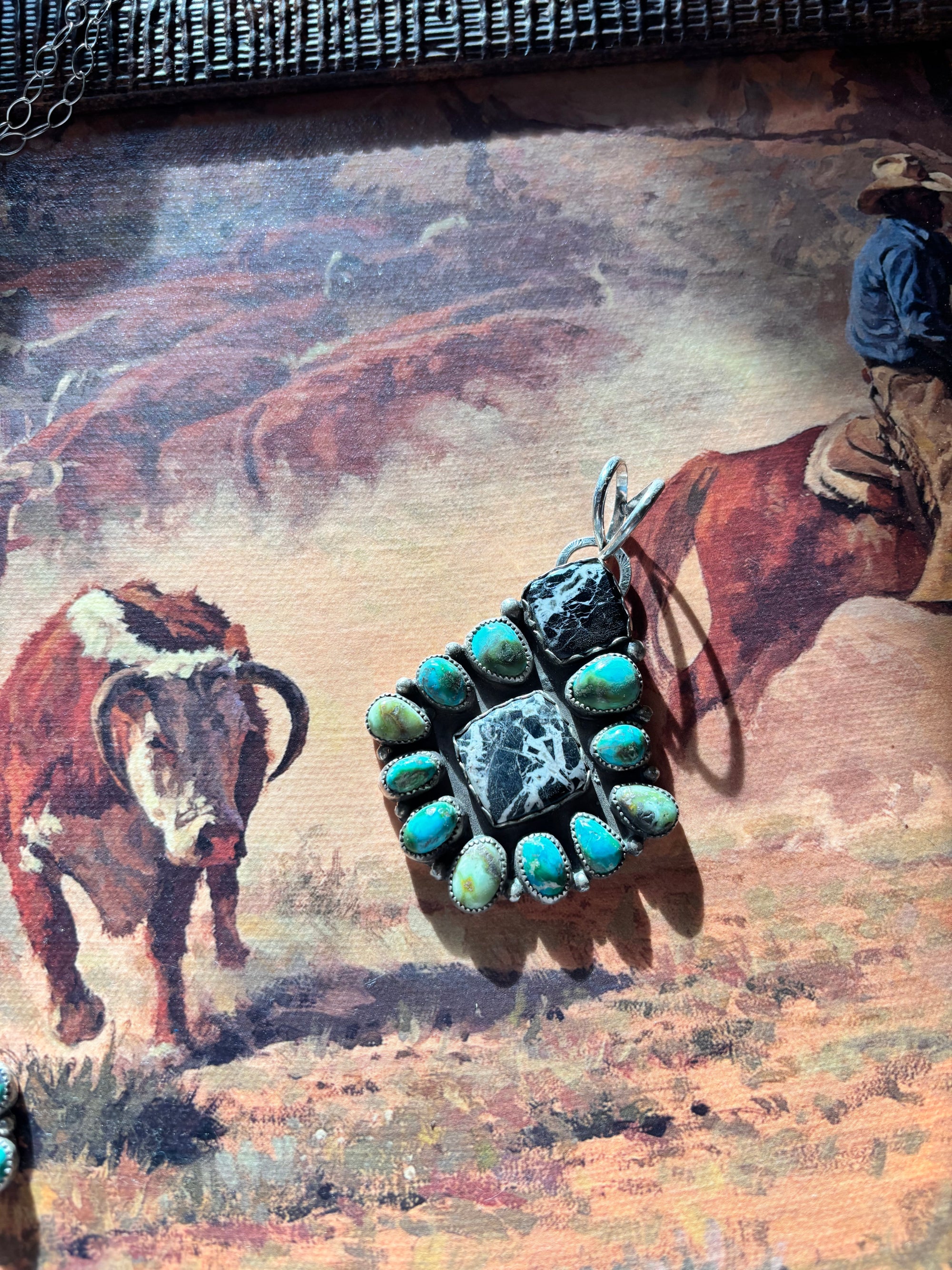 White Buffalo Cluster Pendant