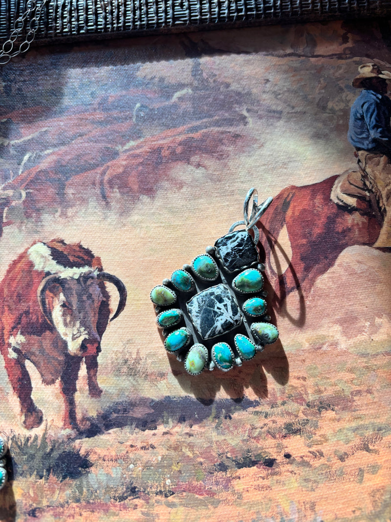 White Buffalo Cluster Pendant