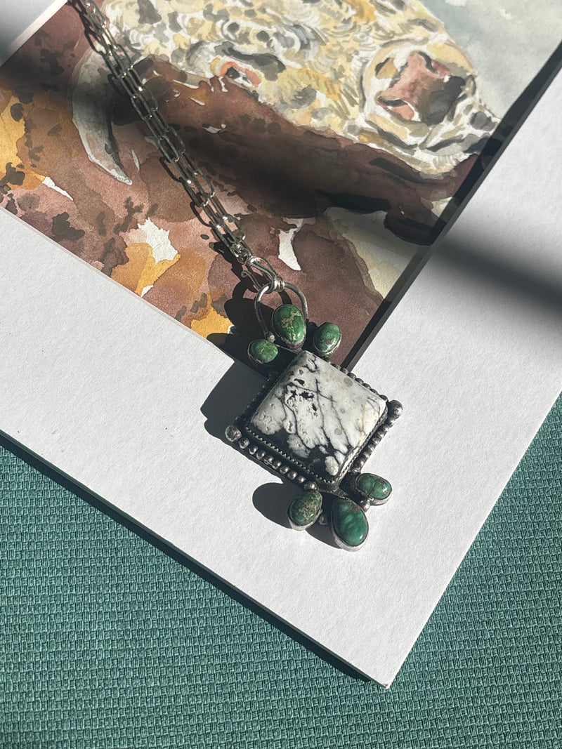 White Buffalo and Sonoran Gold Necklace