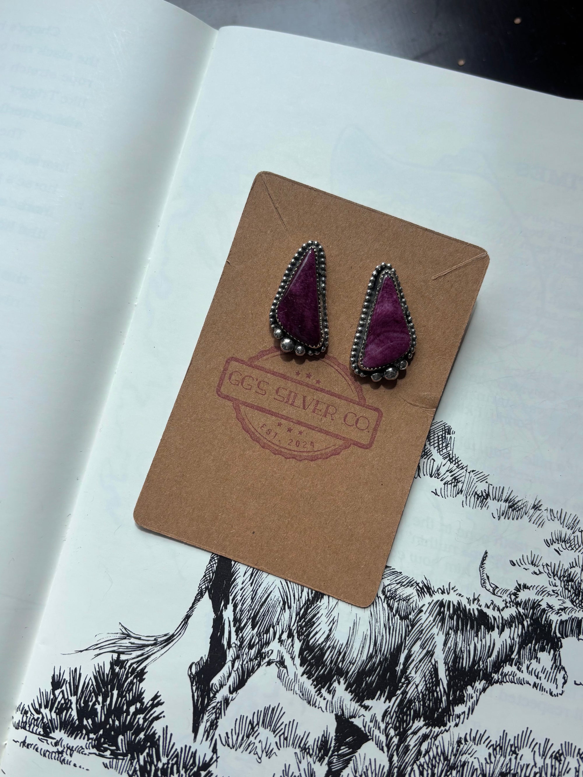 Purple Spiny Earrings