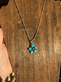 Blue Bird Turquoise Pendant and Chain