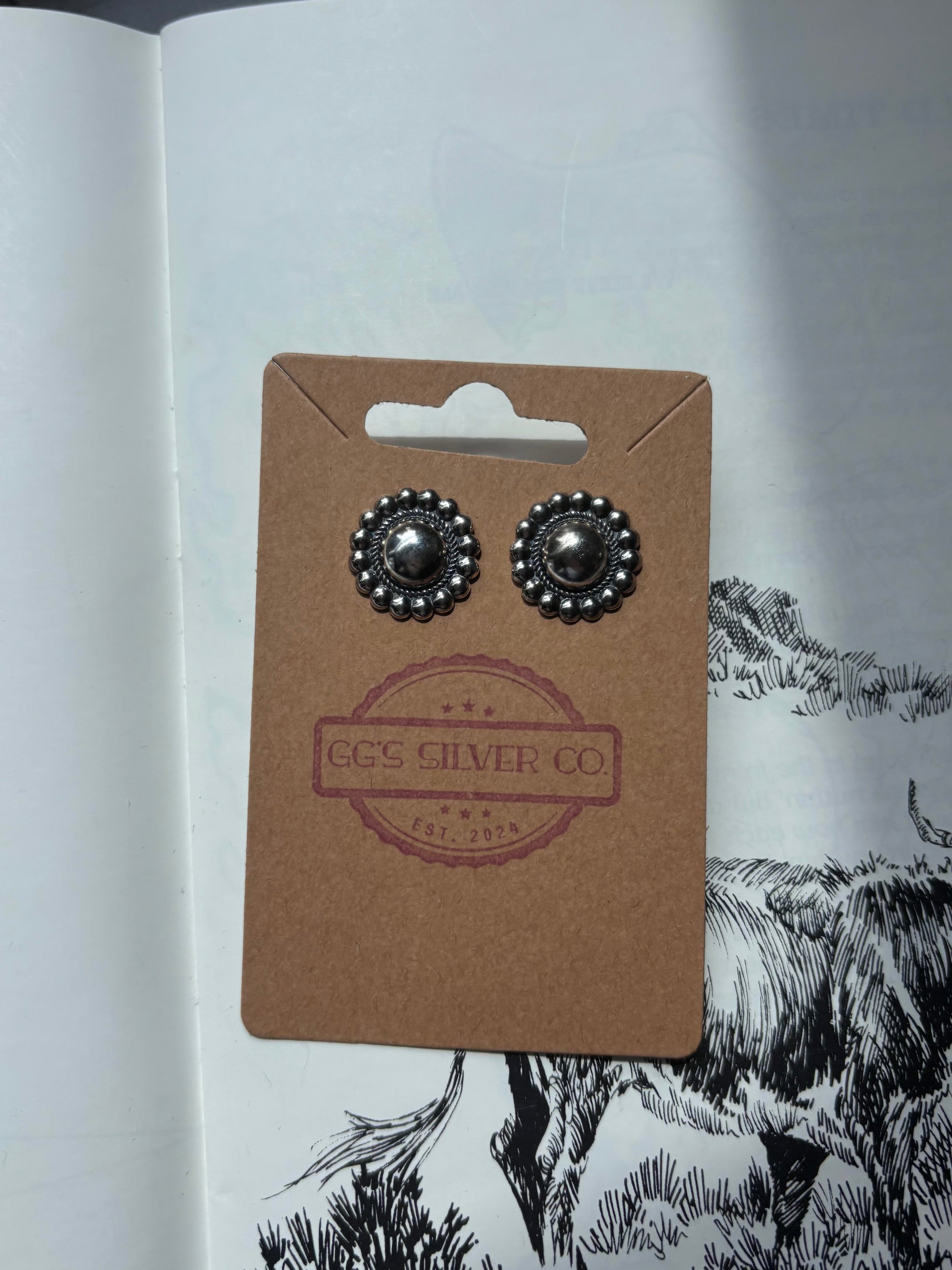 Silver Concho Earrings