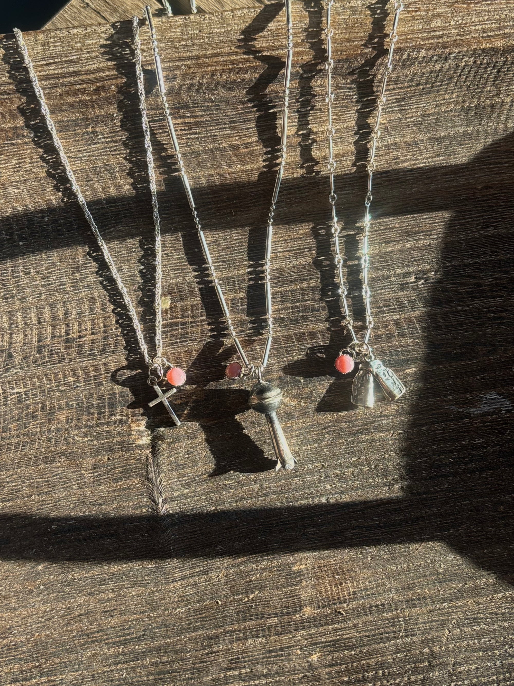 16 inch Pink Conch Cross Necklace