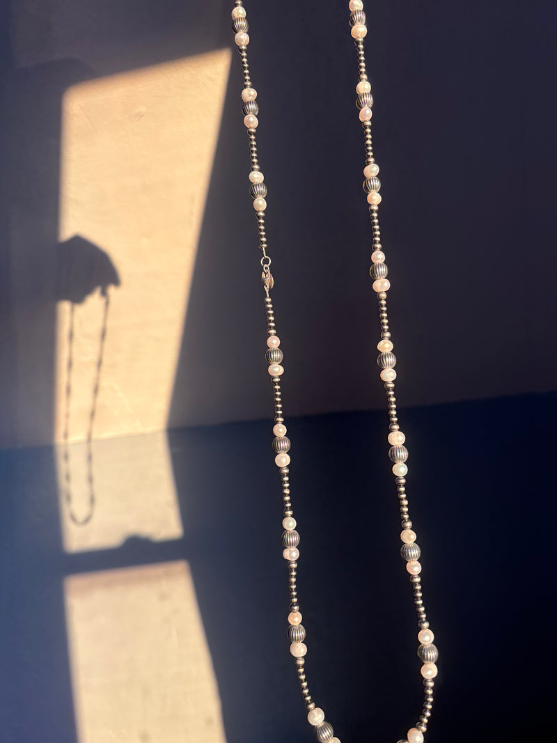 Long FreshWater and Sterling Pearls